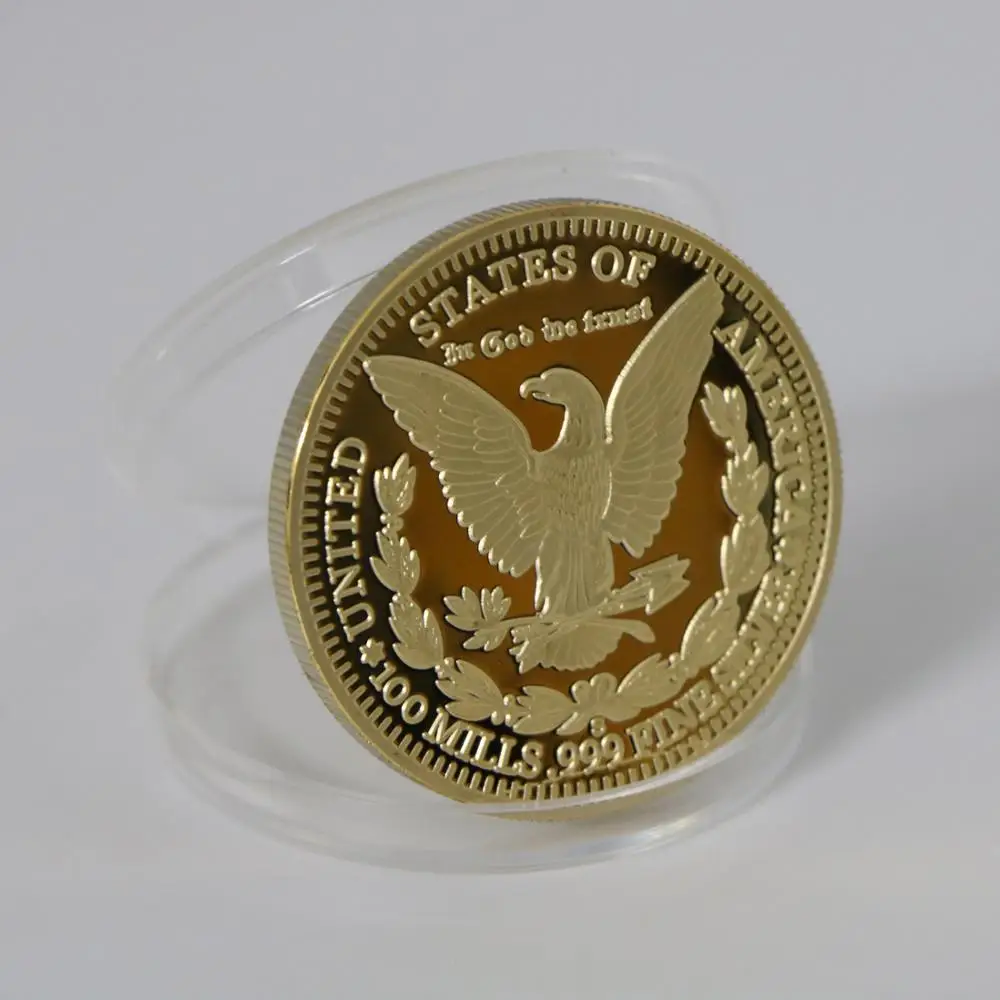 1896 США Статуя Свободы E PLURIBUS UNUM Gold Реплика памятные коллекционные монеты-в Бог мы доверяем