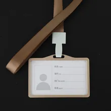 Алюминий вертикальный ID карты держатель значка Бизнес работы автобусная карта чехол Чехол Lanyard