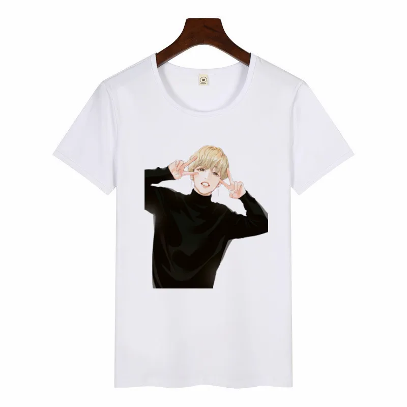 Женская футболка SUGA JIMIN с принтом альбома женская футболка в Корейском стиле Harajuku футболка Kawaii с графическим принтом из мультфильма Повседневная футболка