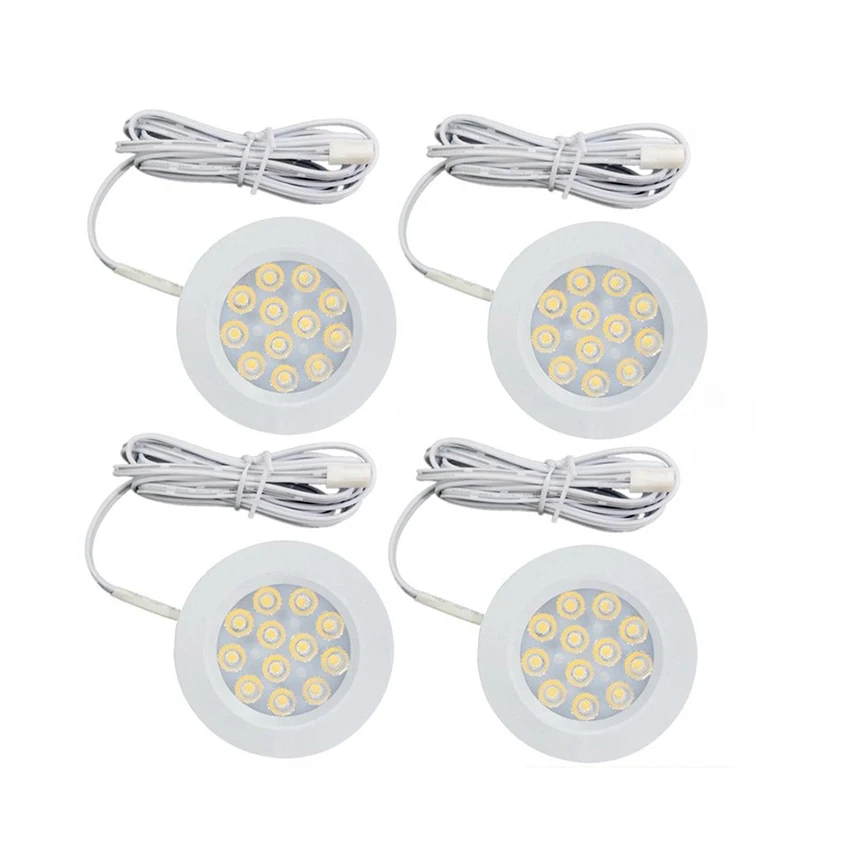 

Dimmable 12V 3W LED Under Cabinet Lights Closet Light Surface Mount LED Display Case Lights Bookshelf Kitchen Showcase Puck Lamp