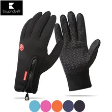 Велосипедные перчатки Для мужчин Для женщин бини шапки-бини шапки Сенсорный экран Водонепроницаемый из теплого флиса, экокожа(полиуретан), мотоциклетная зимняя Лыжная перчатка