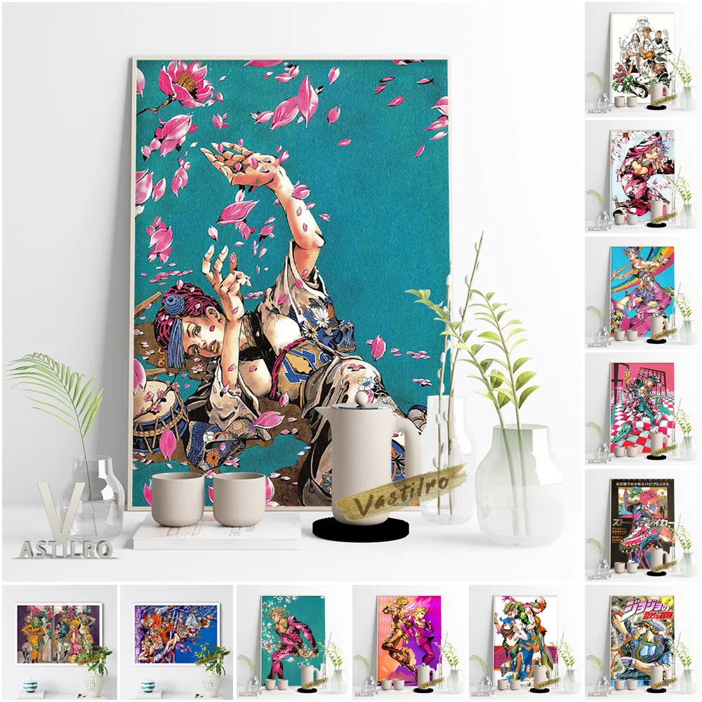 

JoJo's Bizarre Adventure Hot Cartoon Manga Poster Japan Anime Role Print Art Wall Stickers Otaku Bedroom Home Decor Fans Collect