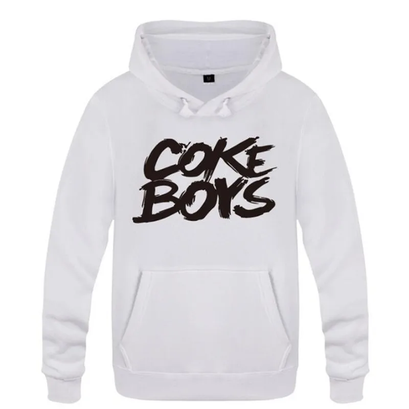 white hoodie 4 Мужская толстовка с капюшоном в стиле рок, хип-хоп, с надписью «Coke» для мальчиков, мужские толстовки с капюшоном, Зимние флисовые толстовки с длинными рукавами, пуловер для катания на коньках, Moleton Masculino - Цвет: white hoodie 4