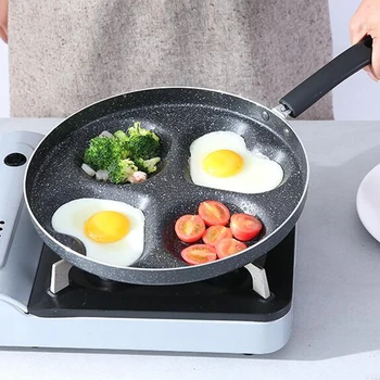 

1pcs 4 Holes Non-Stick Frying Pan Egg Tool Cookware Kitchen Supply 28cm