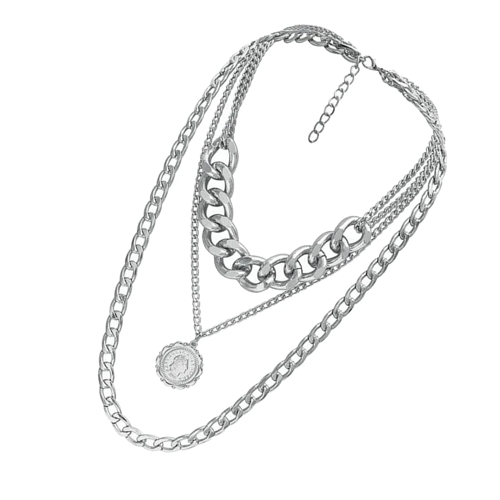 Retro Womens Sweater Necklace Chain with Pendant Charm Clothing Accessory Hypoallergenic Lightweight