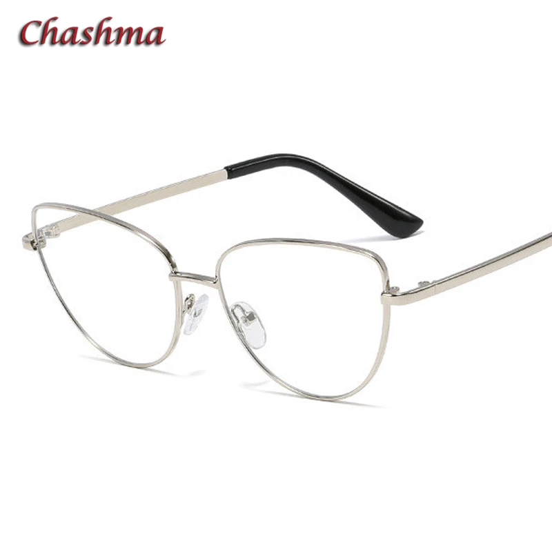 Silver Chashma Fashion Optical Eyeglasses Pink Eyewear Women progressive prescription glasses lentes graduados - Цвет оправы: Silver