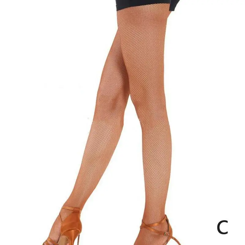 Upgrade Mesh Latin Socks Toe Encryption Plus Cotton File Caramel Color Professional Latin Game Socks Pantyhose Stovepipe - Цвет: C