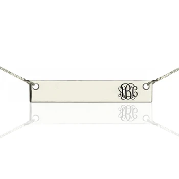 

Uonney Wholesale Engraved Monogram Initial Bar Necklace Gift Valentines Gift