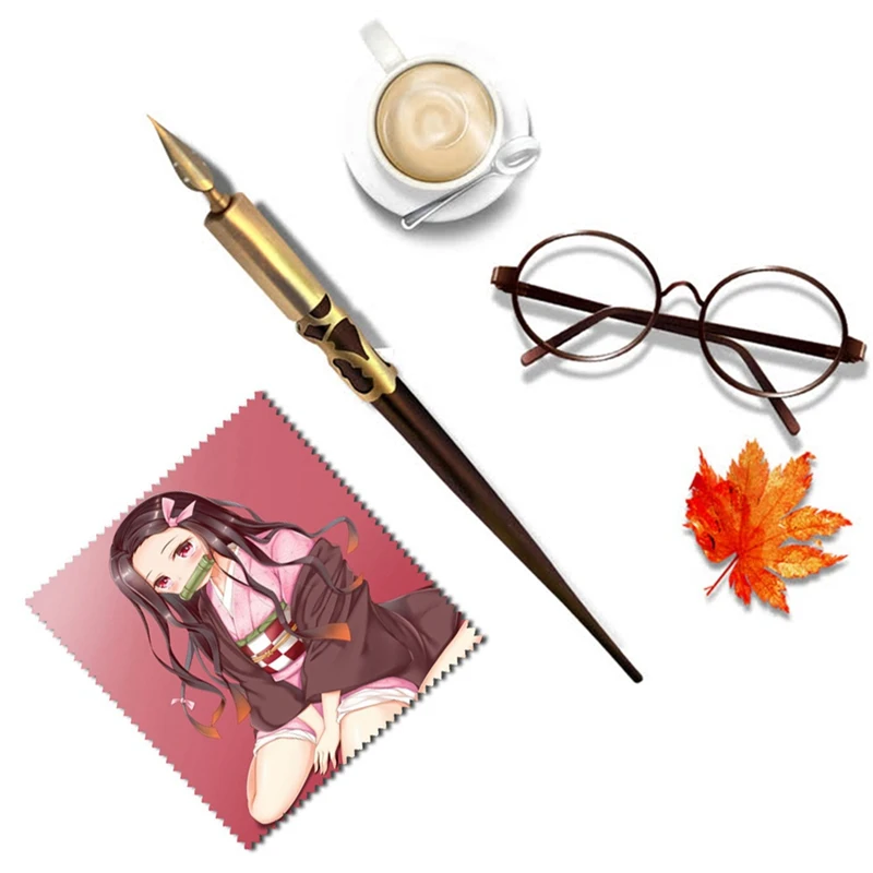 Аниме Demon Slayer Kimetsu No Yaiba полиэфирные очки тканевые солнцезащитные очки характеристики тканевая салфетка для чистки очков чистая 15*15 см