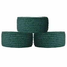 12 шт. адгезивный бинт из нетканого материала 2,5 см* 4,5 м палец суставы бандажный Спорт Защита открытый Травмированный лечение темно-зеленый