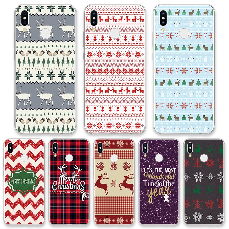 

Merry Christmas Stripe Pattern Case For Huawei P20 Lite 2019 P30 P20 Pro P10 P9 P8 Lite 2017 Mini Plus P Smart Plus 2019 Z Cover