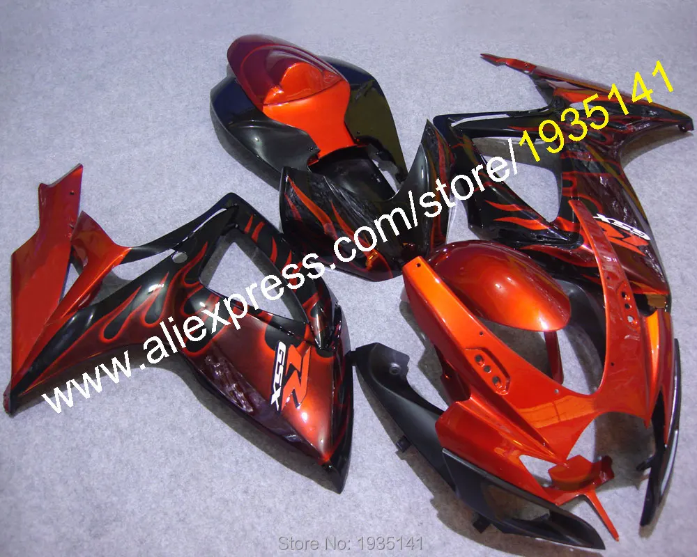 Тюнинг-пакет для Suzuki GSXR600 GSXR750 K6 2006 2007 GSX-R600 GSX-R750 0607 красный рамочный обтекатель для мотоцикла(литья под давлением