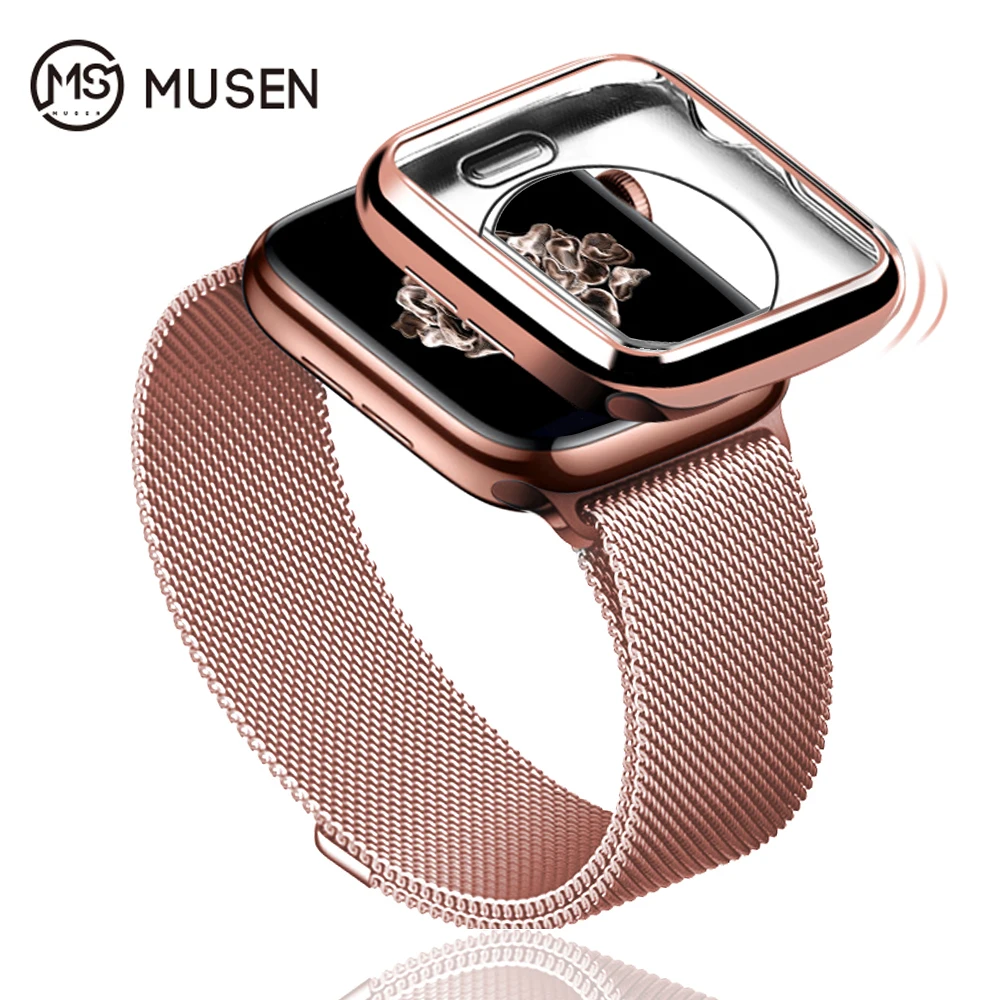 Milanese Loop Band for Apple watch 42mm 38mm Link Bracelet Strap Magnetic adjustable buckle with adapter for iwatch Series 54321