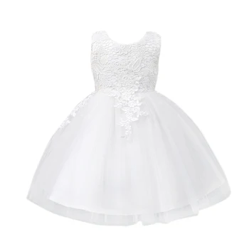 

Toddler Baby Tutu Dress White Ball Gown Party Stage Princess Dresses Bridesmaid Flower Girl Clothes Children's Dress White