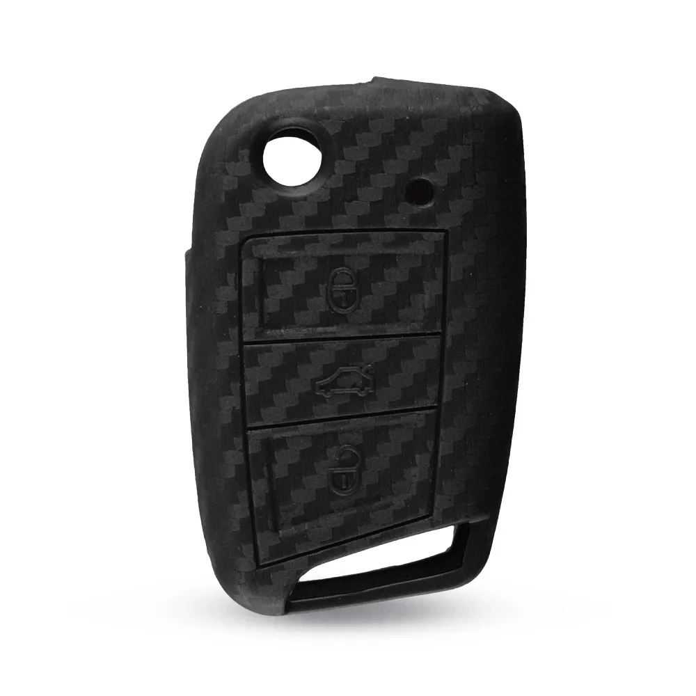 Cover in silicone chiave telecomando per VW key Polo 2016 Golf 7 MK7 For Skoda A7 Carbon - Hca2d482ad1504a568c179d23b1457428t