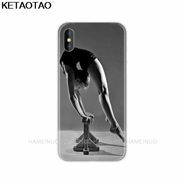 Прозрачный KETAOTAO гимнастический силуэт телефонные чехлы для iPhone 4S 5C SE 5S 6 6S 7 8 Plus X силиконовые прозрачные мягкие ТПУ чехлы - Цвет: Прозрачный