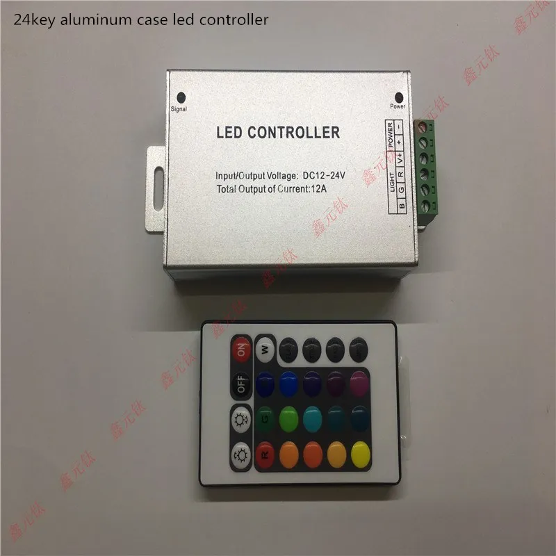 24key 12a 24a светодиодный контроллер RGB полосы DC12-24V ИК Алюминиевый Чехол контроллер двойной вход