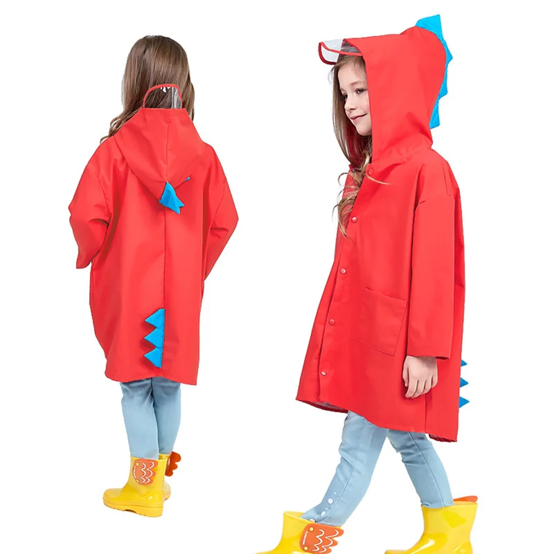 1 шт.; милое непромокаемое пальто-дождевик из полиэстера с изображением маленького динозавра для мальчиков и девочек; ветронепроницаемое пончо для детского сада и студента; дождевик для малышей