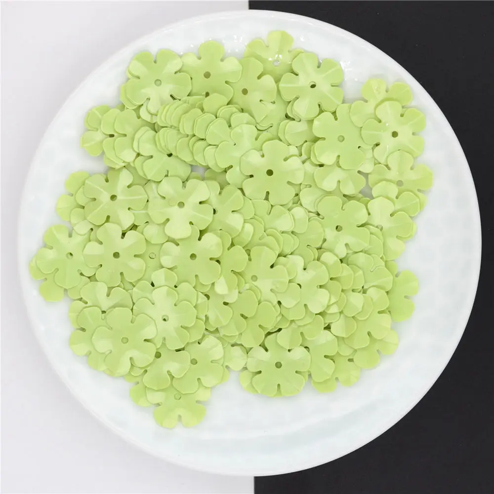 100G/Bag 14mm White 3D Five Petals Flowers Sequins Paillettes Sewing Wedding Craft, Women Garments DIY Accessories