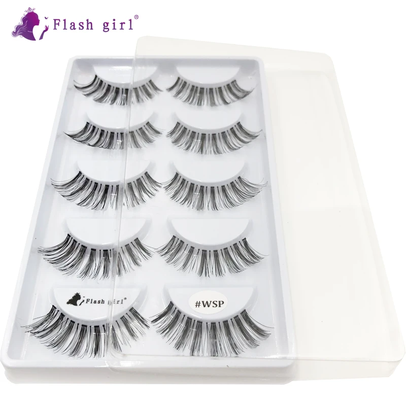 

Flash girl #WSP 100% Handmade FALSE LASHES 3D Mink Lashes 5 pair/tray Private Label Eyelashes Extension