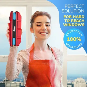 

New 1PC Useful Magnetic Glass Window Cleaner Brush for Single Glazing Windows Glass Dust Cleaning Tool with Cloth dropshipping