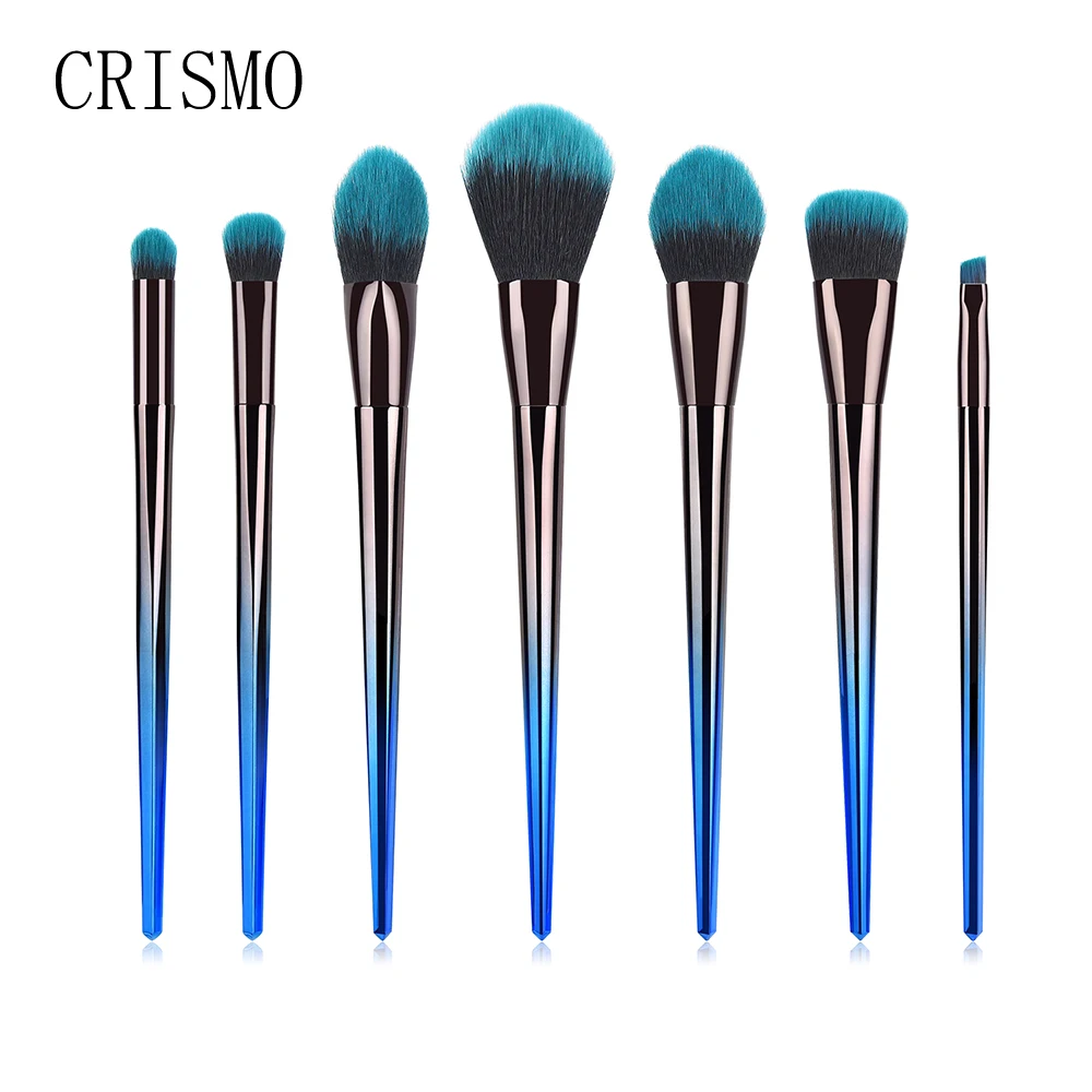 

CRISMO 7PCS Diamond Makeup Brushes Set For Foundation Powder Blush Eye Shadow Cosmetics Beauty Make Up Brush Tool Kits