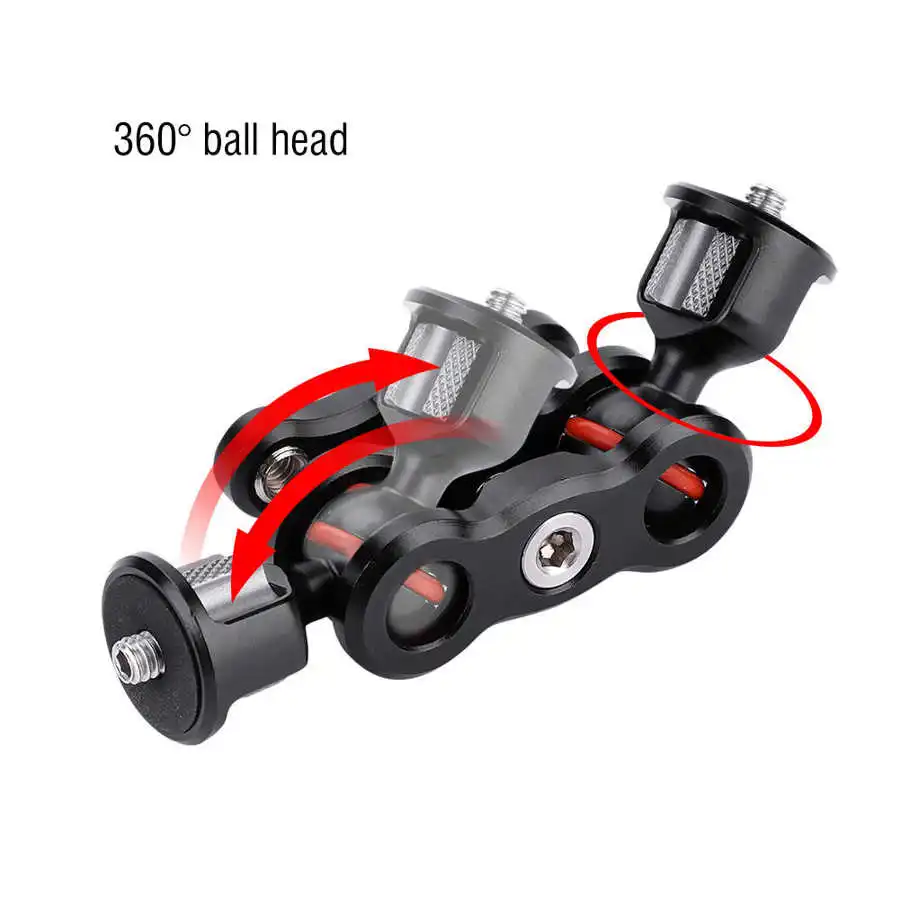 Camera Magic Arm Double Ball Head Magic Arm 1/4 Screw 360 Rotation Camera Extend Mount Arm For Canon For Nikon DSLR Camera Monitor Fill Light MIC