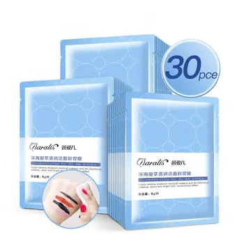 

30PCS/Box Deep Cleaning Eye Lip Moisturizing Wet Tissue Smooth Effect Soft Cotton Wet Wipes Makeup Remover for Women