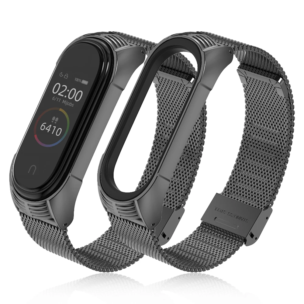 Браслет mi jobs для Xiaomi mi Band 4 3 Smartband TF mi lan браслет для Xiaomi mi band 3 ремешок mi Band 4 Металлический Безвинтовой ремешок