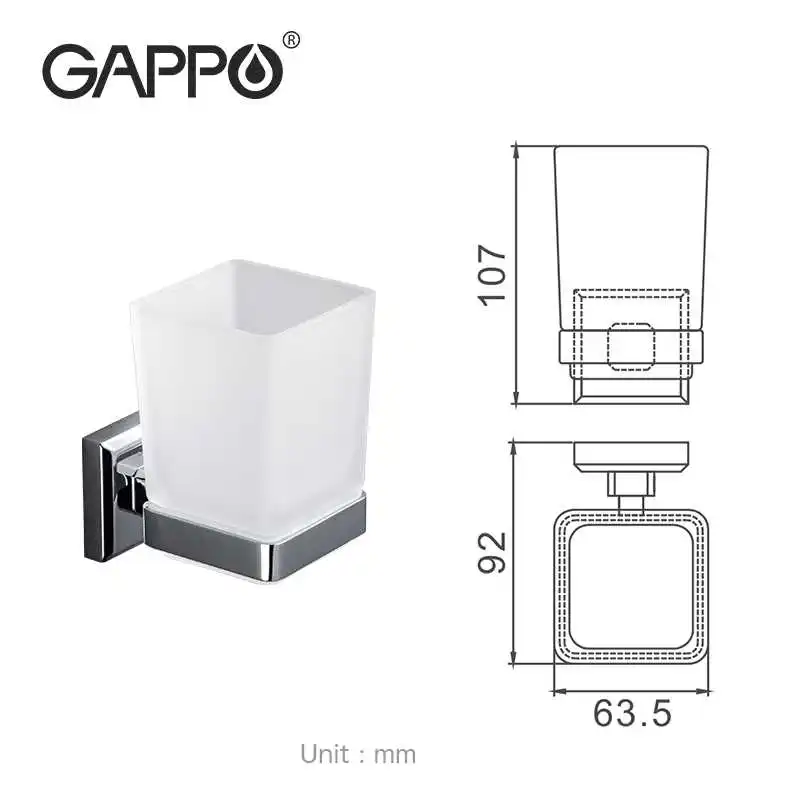 GAPPO Wall-mount Cup Tumbler Holders Double Toothbrush Tooth cup holder cups Bathroom Accessories bath hardware set G3806/G3808