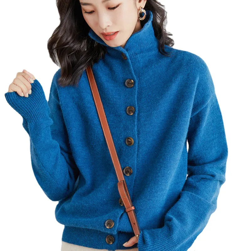 sweater hoodie 11 Colors Autumn and Winter Wool Pure Soft Cashmere Sweater Women Pullovers O-Neck Pull Femme Long Sleeve Women Button Sweaters red cardigan