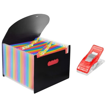 

100Pcs Plastic Clip Clamp Patchwork Sewing DIY Craft Quilt Binding with 24 Pocket Extended File Folder with Lid