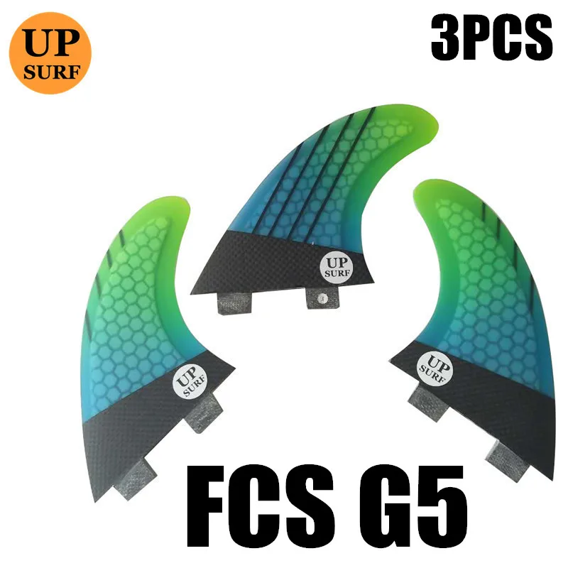 G5 3pcs muti color Upsurf логотип FCS плавники G3/G5/GL с винтами и ключ плавники сумка для серфинга сотовый плавник Стекловолокна Плавники FCS Quilhas плавники - Цвет: G5 3pcs muti color