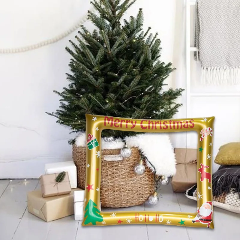 

Christmas Inflatable Frame Photo Booth Props Selfie Picture Frame Christmas New Year Party Decorations