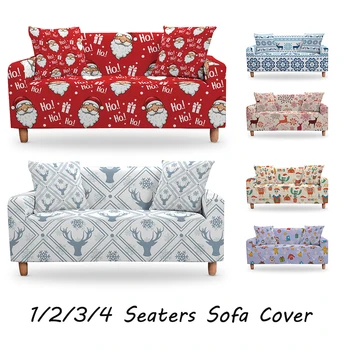

Merry Christmas Sofa Slipcovers Elastic Sofa Cover for Living Room Couch Cover Santa Claus/Deer Sofa Cover Christmas Decor