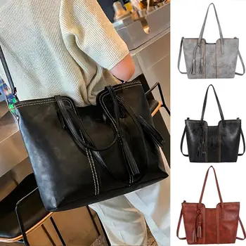 

Fashion Handbag Retro Tassel One Shoulder Big Bag Large Capacity Ladies Handbag