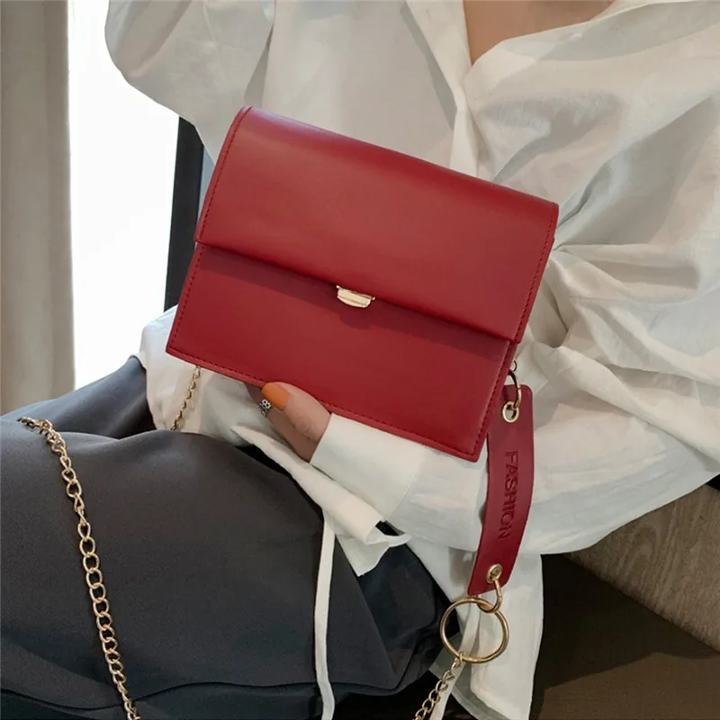 Новая сумка на плечо в стиле ретро универсальная сумка на плечо с цепочкой маленькая квадратная сумка из искусственной кожи Маленькая квадратная сумка