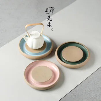 

Jindezhen Powder Blue Kung Fu Tea Have Rough Pottery Pot Plate Saucer Disc Tea Ceremony Have Zero Pot Holder Do Bubble Platform