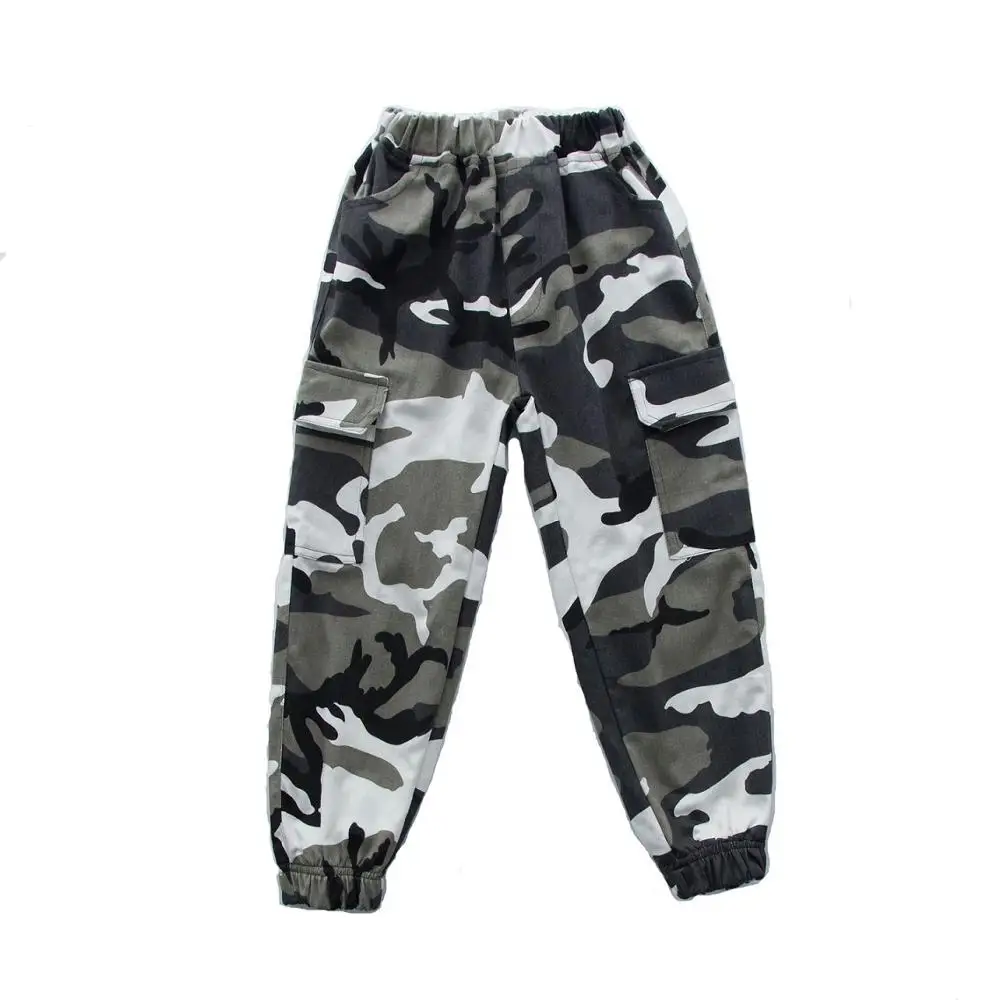 pants Крутая детская одежда в стиле хип-хоп Серебряная куртка топ, пальто камуфляжные повседневные штаны для девочек и мальчиков, одежда для бальных танцев в стиле джаз, костюм, одежда - Цвет: pants