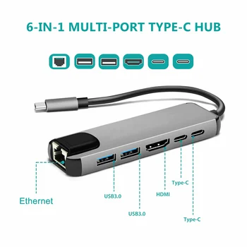 

USB-C to USB HUBMulti HDMI USB 3.0 RJ45 Carder Reader OTG Adapter USB Splitter for MacBook Pro Air USB Dock HUB Type C