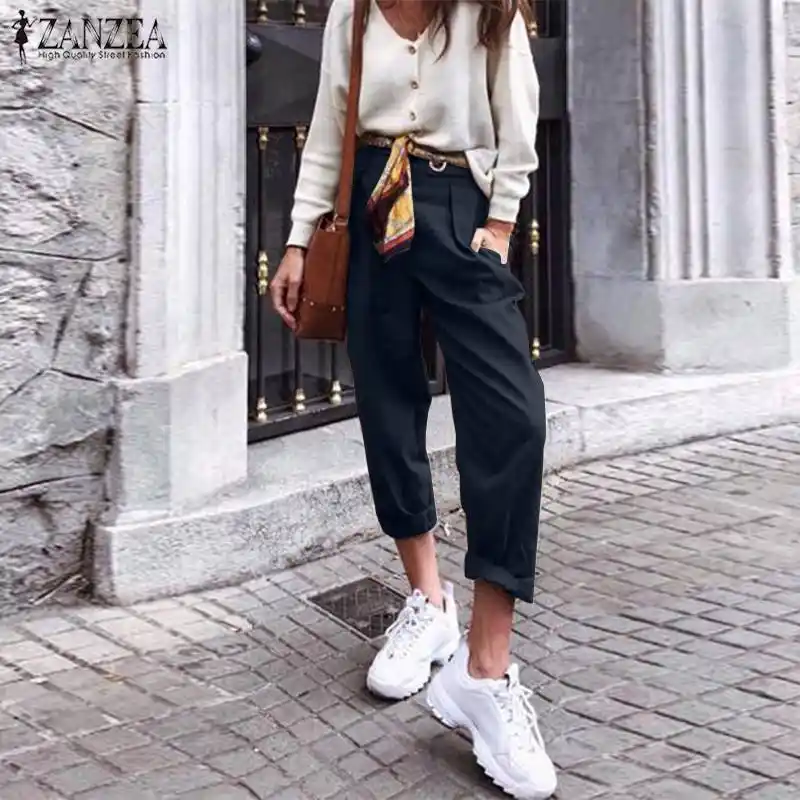 black high waisted trousers outfit