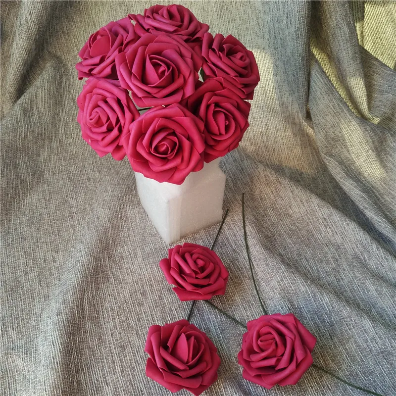 Композиция для свадебных цветов Fuschia 100 стеблей искусственная пена головка розы