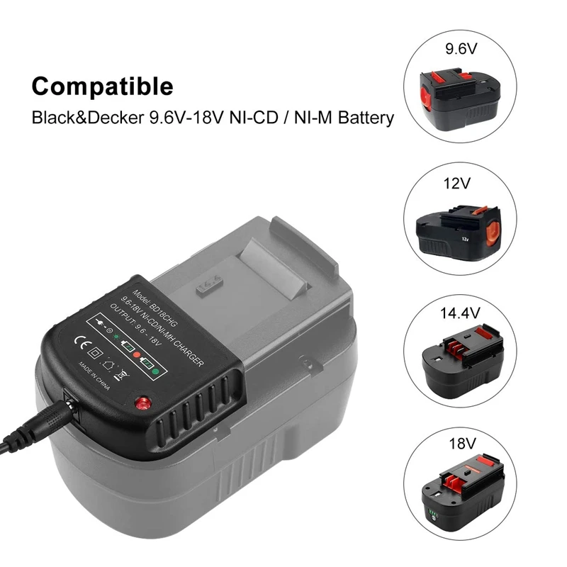 9,6 в-18 в мульти-Вольт Батарея Зарядное устройство для BLACK&DECKER, никель-металлогидридного и никель-металл-гидридных или никель Батарея Hpb18 Hpb18-Ope Hpb12 Hpb14 Fsb14 Fsb18 Fs120Bx штепсельная вилка стандарта США