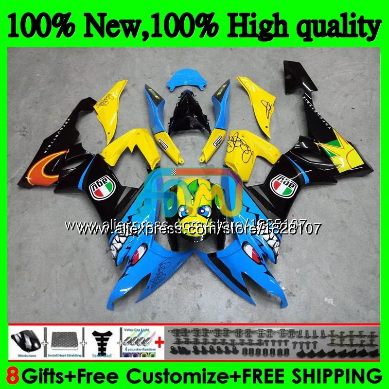 Корпус для KAWASAKI ZX1000C ZX-10R ZX 10R 1000CC 17BS. 71 ZX1000 ZX 10 сотрудников отдела исследований ZX10R 08 09 10 2008 2009 2010 ABS обтекатель комплект акула РЫБЫ