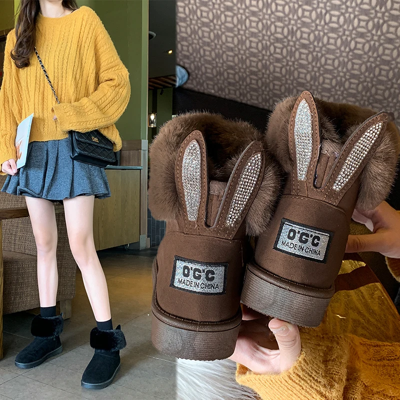 699.08руб. 30% СКИДКА|2019 г., новые удобные зимние женские замшевые ботинки на плоской подошве теплые женские ботинки с закрытым носком на плоской подошве on AliExpress 