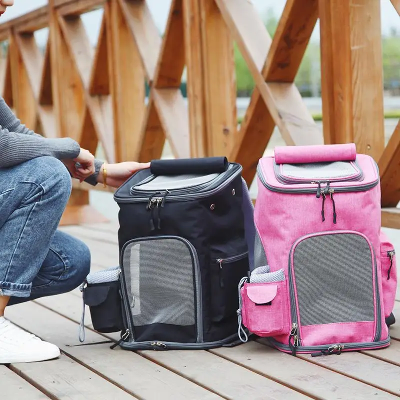 Pet Dog Strollers Backpack Outdoor Comfort Travel Breathable Windproof Portable Handbag for Small Animal Dog Cat Carrier Bag