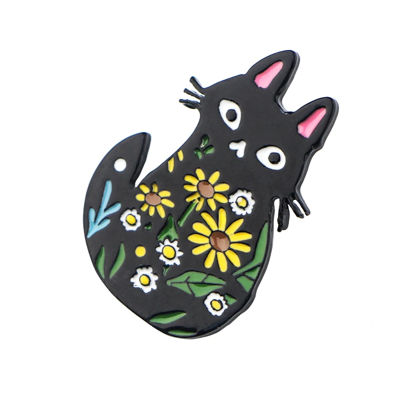 P4198 Dongmanli черная кошка эмалированные булавки и броши для женщин модные нагрудные булавки рюкзак сумки значок подарки