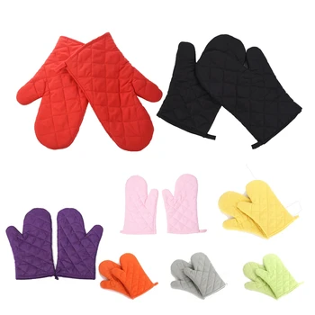 

1 Pair Kitchen Craft Heat Resistant Cotton Oven Glove Pot Holder Baking Cooking Mitts Black