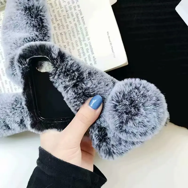 Для iphone 11 Pro Max 5 5S SE милый пушистый кролик чехол для телефона с рисунком в виде животного для iphone XS MAX XR 6 6S 7 8 Plus Мягкий чехол для телефона подарок для девочки