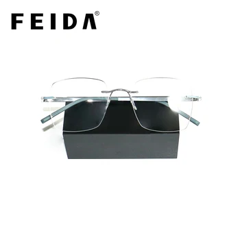 

Rimless Titanium Eyeglasses Men Flexible Optical Spectacle Frameless Glasses Eye glasses
